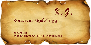 Kosaras György névjegykártya