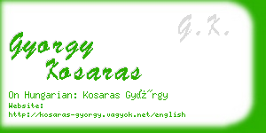 gyorgy kosaras business card